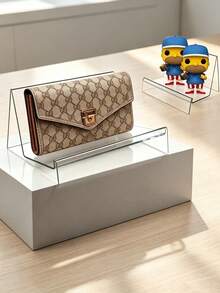 1pc Transparent Acrylic Cosmetic Display Stand, Multi-Functional Wallet Storage Rack, Office Desk Organizer, Handbag And Phone Holder, Desktop Perfume And Lipstick Display Rack, Store Shelf, Jewelry And Mini Doll Display Box - Clear - View 2