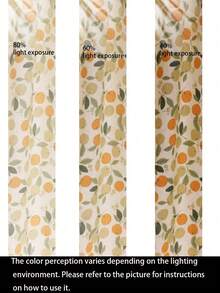 1pc French Orange Bedroom/Kitchen Curtain - Multicolor - View 7