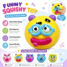 Funny Monster Squishy Slow Rebound Stress Relief Toy, Interchangeable Expressions, Halloween Adult Desktop Decor Pressure Relief Toy - Multicolor - View 6