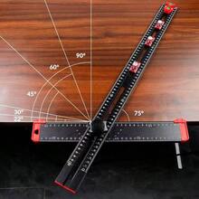 2-In-1 T-Square Drill Hole Positioning Ruler, Aluminum Alloy Multi-Function Angle Ruler Marking Measurement Tool, Suitable For Woodworking Cabinet Hardware Fixture Drawer Installation - A - View 6