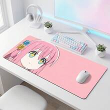 Sweet Pink Anime Girl Design Large Extended Gaming Mouse Pad, Non-Slip Rubber Base, Smooth Glide Surface, Suitable For Computer Office Home Study Multi-Functional Workspace Pad, Cute Abstract Desktop Decor - A - View 12