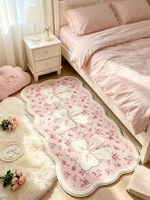 1pc Pink Bow, Cream Style, Decorative Rug, Bedroom Decor, Small Rug, Carpet, Home Decor, Living Room Rug, Living Room Small Rug, Bedroom Rug, Living Room Home Decor, Outdoor Rug, Washable Rug - Multi-color 14 - View 3