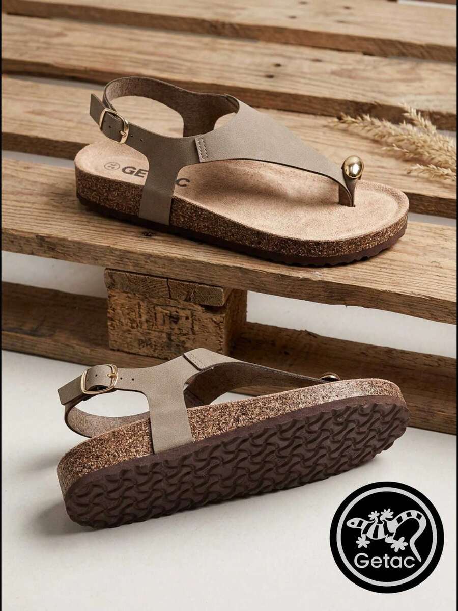 GETAC Women Flat Sandals - Dark Roast - View 1