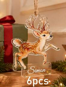 Custom Name Christmas Ornament, Personalized Santa Reindeer Tree Hanging Decor, Festive Holiday Style, Customized Christmas Tree Decoration, Customizable Name Pendant, Christmas Home Decor, Holiday Keepsake Gift, Bag Charm, Gifts For Family, Friends - Style a - View 9