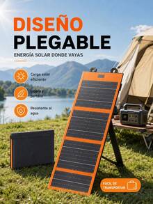 MOREKA Panel solar monocristalino plegable para exteriores, fuente de alimentación de emergencia para exteriores, panel solar monocristalino de PET, tela Oxford impermeable, chip de carga inteligente. - MOR-130 - Ver 1