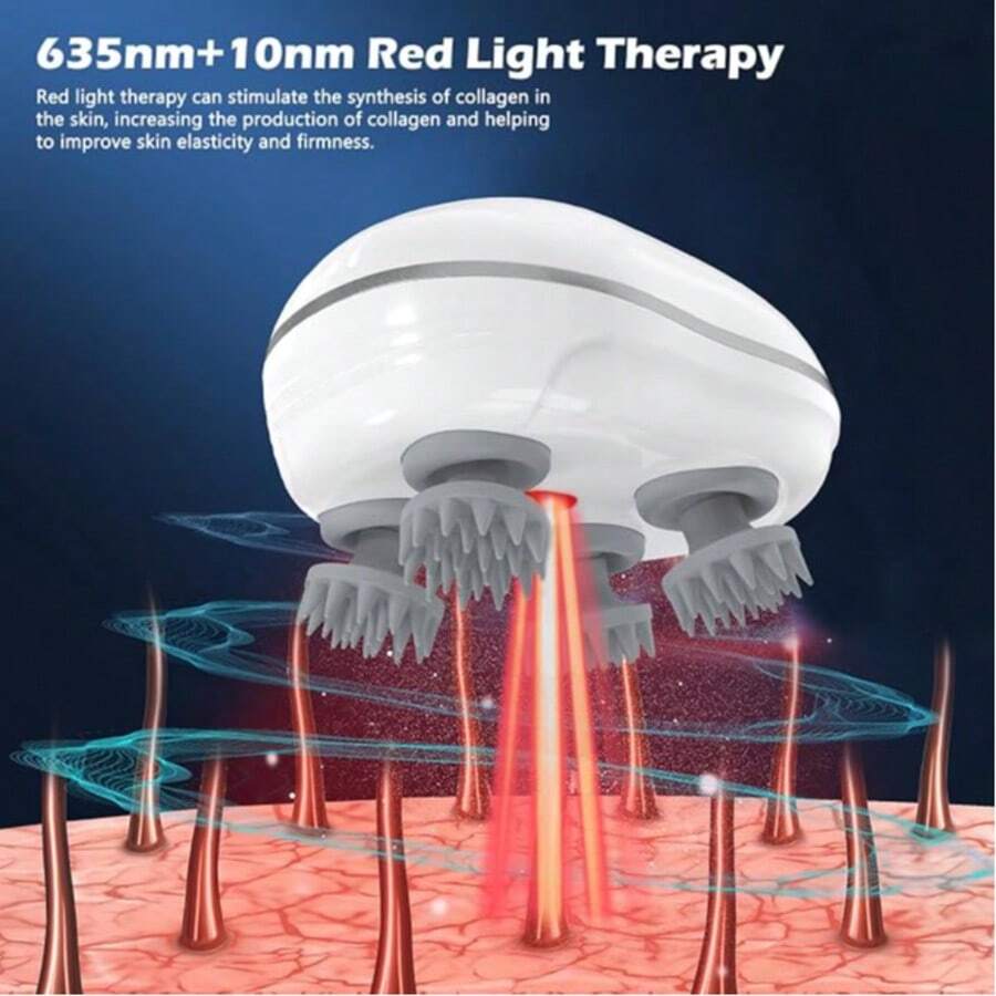 Portable Electric Scalp Massager With 4 Removable Massage Claws, 3-Speed Vibration Modes & Scalp/Back Massager Suitable For, Office, Travel - & Relaxation Device - View 1