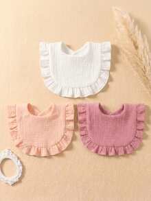 3PCS Girls Autumn Cute Candy Color Baby Bibs, Soft Skin-Friendly Princess Baby Bibs Drool Cloth Set, Suitable For Daily Use In All Seasons - Multicolor - View 6