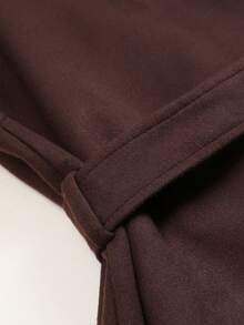 Áo vest len pha dáng ngắn cổ chữ V không tay cho mùa Thu/Đông, mặc layer công sở - màu nâu - Xem 9