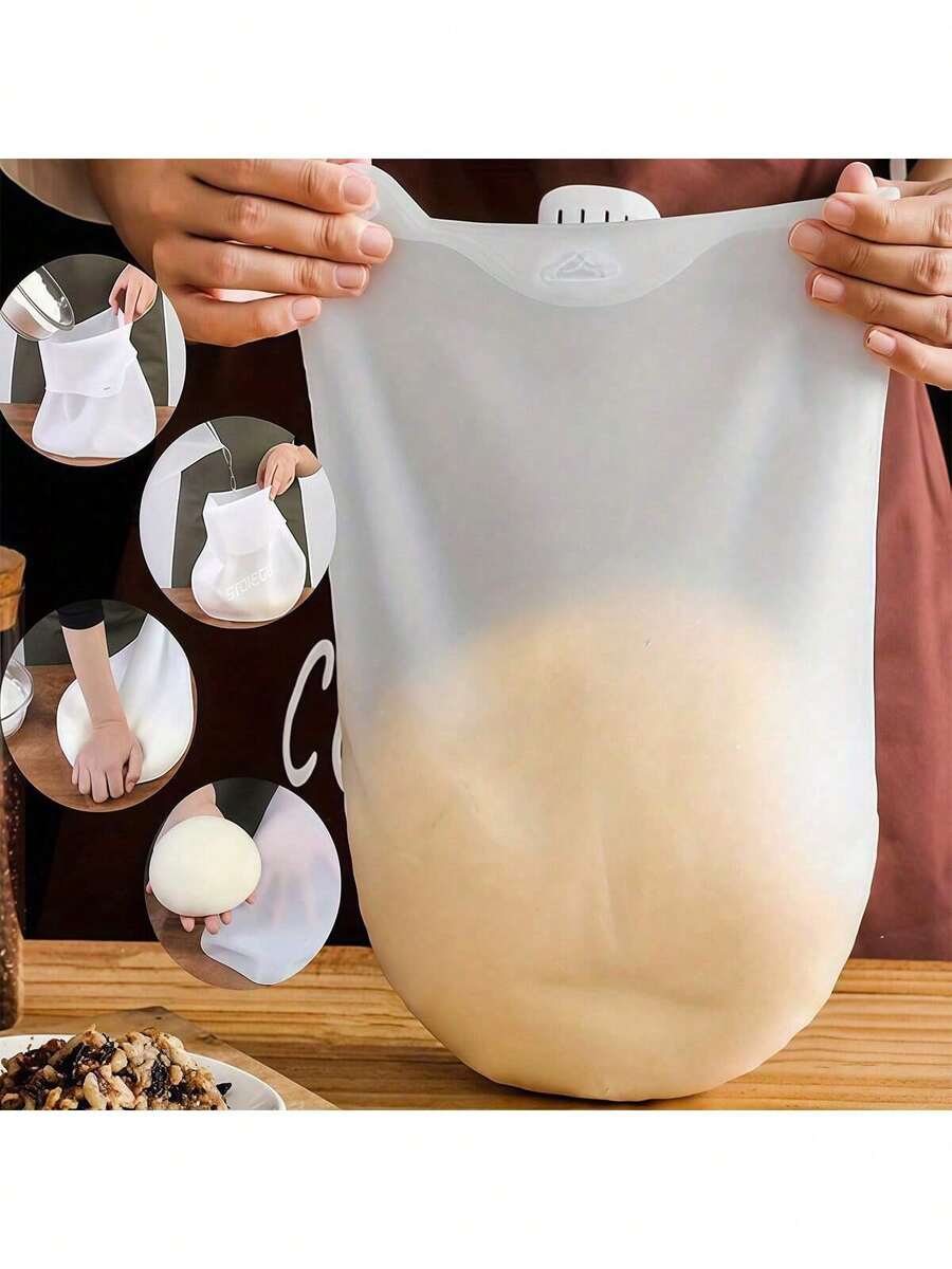 3/1pc Silicone Dough Kneading Bag, Suitable For Restaurant, Flour Mixing, Multi-Functional Dough Mixing, Can Be Used To Make Bread, Pastries, Pizza, Corn Tortillas And More, Also Can Be Used As Flour Mixing Bag, Storage Bag And Cooking Tool. - Multicolor - View 1