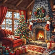 1PC DIY 5D Diamond Painting Kit Christmas Theme Pattern - Round Full Diamond Art Mosaic Craft, Home Wall Decor, Unframed - No Frame - View 10