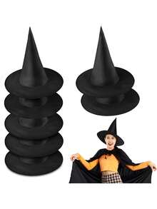 2/4pcs Halloween Indoor Decor Thick Floating Witch Hat, Hanging Witch Hat With Rope, Bulk Halloween Home Porch Office Outdoor Party Decorations - Multicolor - View 2
