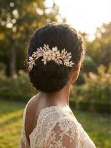 1pc Shiny Elegant Party Zinc Alloy Hair Comb Bridal Wedding Hair Accessory All Seasons - Color - View 6