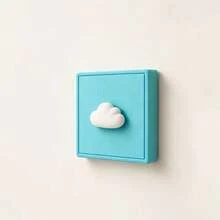 1pc 9.3*9.3cm Cloud Switch Cover, 3D Printed Switch Button Sticker, Home Switch Concealment Decor, Switch Protective Shell - Cloud-shaped Lid - View 7