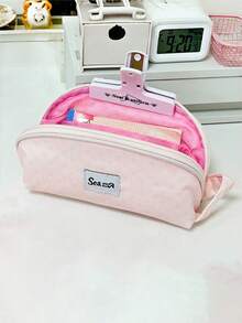 1pc Cute Multi-Layer Stationery Storage Bag, Gentle Polka Dot Design, Suitable For Students, Girly Style Pencil Case, Back To School, First Day Of School - Multicolor - View 4
