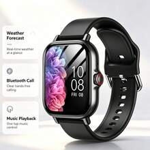 ZhiKexing Unisex Smart Sports Watch With 1.83-Inch HD Display, Wireless Calling, Multiple Sports Modes, Music Playback, Weather Forecast And More, Suitable As Gift For Friends And Couples, Compatible With Android And IOS - View 2