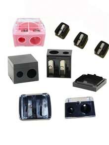 140/60/20/3/2/1 Dual-Use Large And Small Double Hole Makeup Pencil Sharpener, Square Eyebrow Pencil Dedicated Makeup Pencil Sharpener, Minimalist Pencil Sharpener, Pencil Sharpener - Multicolor - View 9