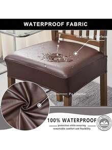 Waterproof PU Dual-Opening Leather Square Chair Seat Cover, Suitable For Dining Room, Kitchen, Dining Sofa, Removable Soft Padded Chair Cover - Multicolor - View 5