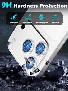 Bộ 3 miếng dán bảo vệ ống kính cho 18 Pro/18 Pro Max/17/17 Pro/17 Pro Max/16 Pro Max/16 Pro/16 Plus/15/14/13/12/11, kính cường lực AR+AF, chống trầy 9H, nắp che ống kính kim loại độc lập, chống sốc, trong suốt độ nét cao, màu bạc, kèm bao bì - Bạc - Xem 3