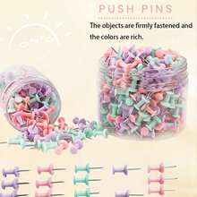 200pcs Colorful Drawing Pins, Minimalist Multi-Functional Push Pins, Suitable For School, Office, Photo Fixing (Random Color) - A - View 1