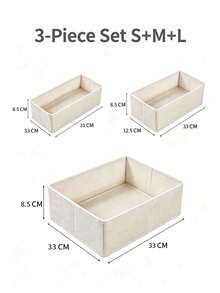 1pc/3pcs White Fabric Non-Patchwork Storage Box, Linen Clip Storage, Clothes Organizer, Wardrobe Clothes Pants Layered Storage Decoration, Holiday Decoration, Room Decoration, Home Decoration, Bedroom Decoration, Organizer, Organizer, Storage Box, Clothing Storage - White - View 15