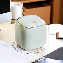 1PC Compact Desktop Trash Can, ABS Material Trash Can, Mini Cleaning Trash Can, Plastic Small Trash Can, Simple Desktop Trash Can, Small Storage Box, Desktop Trash Can, Cute Home Office, Double Layer Hidden Trash Bag Design, Press To Open, Large Opening Design - Multi-color - View 5