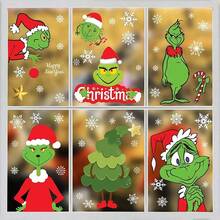 The Grinch Stiker Jendela Natal, Stiker Jendela Musim Dingin, Dekorasi Natal Kepingan Salju, Stiker Jendela Natal, Stiker Jendela Liburan, Dekorasi Musim Dingin - View 6