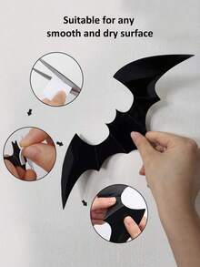 LED Bat Wall Sticker Night Light, 3D Bat Decorative Wall Sticker Lamp, Suitable For Festivals, Parties, Friends Gatherings, Atmosphere Decoration, Multi-Specification Window Garage Decorative Glowing Flashing Wall Sticker - Wall Sticker Lights - View 7