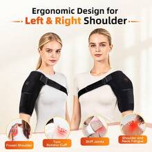 Hailicare USB Powered Heating Shoulder Wrap, 3‑Level Temperature Control Red Light Shoulder Pad With 660nm Red Light Beads, Thermal Shoulder Support For Home & Office Daily Use, No Built‑In Battery, Warm Gift For Family And Friends - Black - View 5