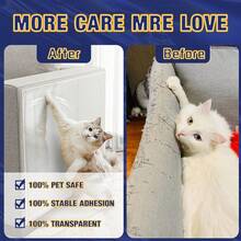 Self Adhesive Transparent PVC Cat Scratch Protection Film Furniture Scratch Proof Shield Tape For Sofa Armrest Door Wall Pet Proof Damage Prevention Home Decor Essential Furniture Care Solution Pet Owner Must Have - 20*100cm - View 10
