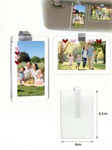 1pc Personalized Car Sun Visor Photo Frame Clip, Customized Photo Car Decor, Couple Gift, Cute Pet, Wallet Photo Frame, Durable & Fashionable, Car Accessories, Car Sun Visor, Vehicle Accessories, Fashionable Clip Design - A - View 6