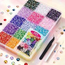 15-Grid 3/4/5mm AB Colored Resin Flat Back Rhinestone Bedazzling Kit With Dotting Pen And Tweezers, Acrylic Jelly Rhinestones For DIY Clothing, Mug, Phone, Craft, Art And Handmade Diamond Painting Set - DIY Rhinestones - View 4