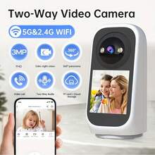 Compatible With JOOAN CAM720 APP Smart Baby Monitor Camera, AI Auto Human Tracking, 5GHz High-Speed WiFi, 1296P Full-Color Night Vision, Two-Way Audio Intercom, 24/7 Baby Care, Data Privacy Encryption, No Subscription Required, Home Indoor Security Monitoring - White - View 1