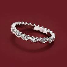 1pc Elegant Heart-Shaped Cubic Zirconia Inlaid Fashion Ring For Women - Multicolor - View 1