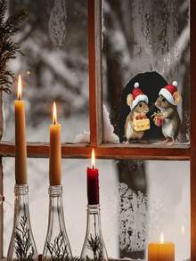 Christmas Mouse Hole Stickers Removable Waterproof PVC Wall Decals For Baseboards, Stair Corners, Cabinets And Indoor Surfaces Halloween Party Decor - A - View 6