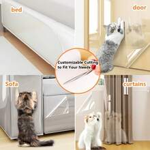Self Adhesive Transparent PVC Cat Scratch Protection Film Furniture Scratch Proof Shield Tape For Sofa Armrest Door Wall Pet Proof Damage Prevention Home Decor Essential Furniture Care Solution Pet Owner Must Have - 20*100cm - View 5