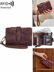 MIYIN Women's Small Bifold PU Wallet, RFID Blocking Short Wallet With Card Slots, ID Window And Coin Pocket, Vintage Snap Foldable Clutch Coin Purse Credit Card Wallet, Best Birthday Gift For Women/Girls/Ladies/Friends/Students, Women's Wallet Wristlet Wallet Anti-Theft Wallet Zipper Wallet - Multicolor - View 9