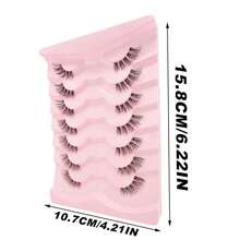 7 Pairs Cartoon Style False Eyelashes, Soft And Fluffy 3D Faux Mink Hair, Messy Wing Segmented Stem - Halloween Party Essential, Reusable, Lightweight Wispy Lashes, Suitable For Daily Charm And Special Occasions - View 6