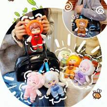 Multi-Color Cartoon Plush Head Cover Doll Pendant, Interchangeable Outfit Doll Decoration, Bag And Backpack Charm Accessory, Healing Style Collectible Fun Trinket, Suitable For Student Gifts - Multicolor - View 3