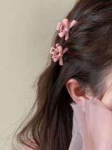 2pcs Women's Bow Mini Hair Clips, Front Hair Clips Side Clips Bangs Clips Hair Accessories, Suitable For Daily Wear - Black - View 7