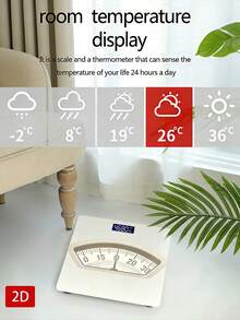 2D Tempered Glass Digital Scale, Digital Body Weight Scale With Step-On Weighing Technology, Thick Tempered Glass LED Bathroom Scale, Digital Scale Gift Weight Loss Scale, Max Capacity 400LB/180KG, Uses AAA Batteries (Not Included) - A - View 6