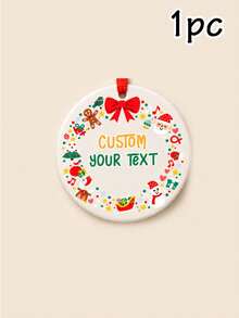 Custom Round Christmas Ornament With Text, Personalized Festive Holiday Hanging Decor, Cheerful Santa Snowman Christmas Tree Style, Customized Christmas Tree Ornament, Customizable Name Keepsake, Christmas Home Decor, Holiday Gift, Christmas Gift - Style a - View 8
