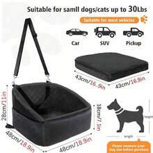 1pc Removable Waterproof Pet Car Bed, Soft & Warm Pet Car Cushion, Dog Car Seat Pad For Small/Medium Dogs, Suitable For Pet Outdoor And Travel Use - Multicolor - View 13
