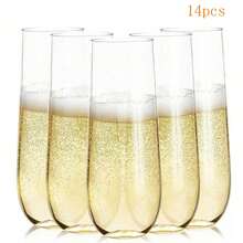 香檳杯 2/5/8/10入 266ml 透明 PET 派對杯，適用於水、果汁、調酒、葡萄酒和甜點，適合餐飲活動、大型場地、餐廳、婚禮、生日派對、節日和聖誕節 - 查看 18