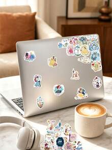 60pcs Disney Princess Mixed Stickers, Including Classic Princess And Other Patterns, Suitable For Decorating Phone Cases, Water Bottles, Luggage, Scrapbooks, Skateboards, Notebooks, Birthday Gift - Multicolor - View 4
