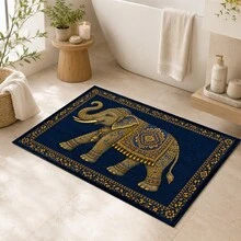 1pc Elephant Pattern Printed Faux Cashmere Kitchen Mat, Absorbent Kitchen Floor Mat, Kitchen Rug, Long Runner Mat, Sink Front Mat, Suitable For Kitchen, Bathroom, Entryway, Hallway, Laundry Room And Home Decor - Multicolor - View 6