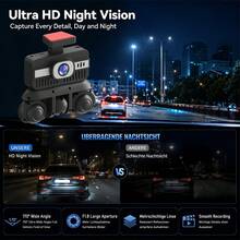New 5-Channel Dash Cam With IPS Screen, 1080P HD Resolution, Motion Detection, Loop Recording, Parking Monitoring, Night Vision, Collision Detection, Front And Rear Recording, Suitable For All Car Models - A - View 9