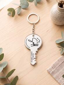 1pc Custom Text Key Shaped Keychain, Personalized Realtor Sold Key Chain, Custom Business Info Key Ring, Real Estate Agent Promotional Gift Keychain - Multicolor - View 8