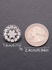 10pcs/Pack Snowflake Hollow Rhinestone High-End Metal Buttons, Suitable For Skirts, Dresses, Cardigans, Hand-Sewn Buttons, Suitable For Coats, Sweaters, Suits, Evening Gowns, Tops Decorative Buttons, Shoes And Hats Gift Boxes, DIY Accessories - Multicolor - View 18