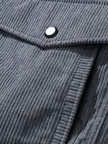 Men's Autumn/Winter Fashion Casual Corduroy Jacket, Minimalist Versatile Stylish Men's Jacket Coat, Suitable For Daily Commute And Vacation - Grey - View 8