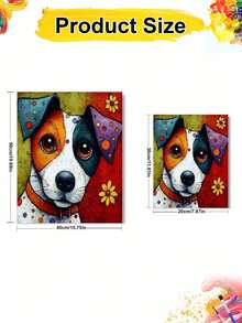 DIY Colorful Abstract Jack Russell Terrier Dog (Frameless 8x12 / 16x20 Inches) Paint By Numbers Kit (Acrylic) Arts & Crafts For Adult Beginners, Relaxing Home Wall Decor, And Perfect Creative Holiday Gifts - Sets - View 3